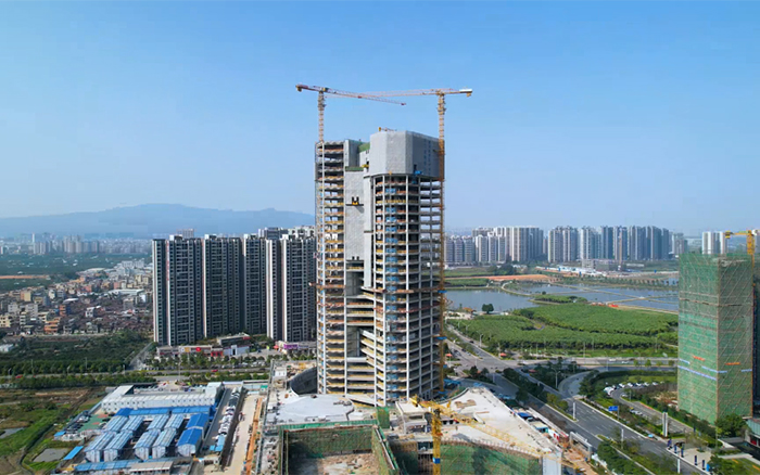 城市“金名片”| 鉴黑担保网塔机助建新会第一高楼